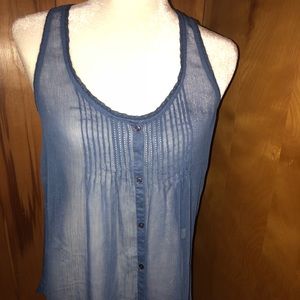 Aerie Sheer Blue Babydoll Tunic